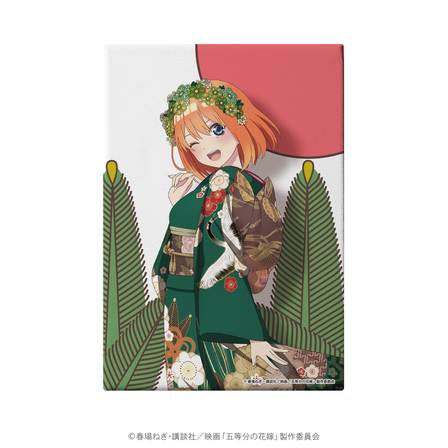 五等分の花嫁 花札柄キャンバスアート 四葉