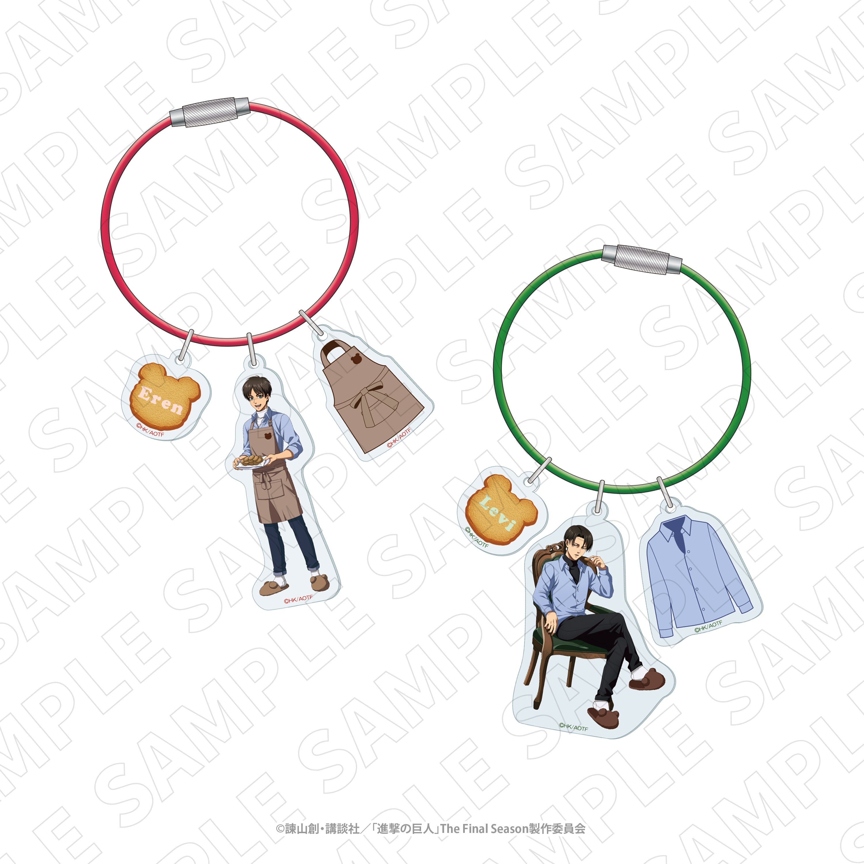 3 o'clock 進撃の巨人 ワイヤーアクリルキーリング（エレン