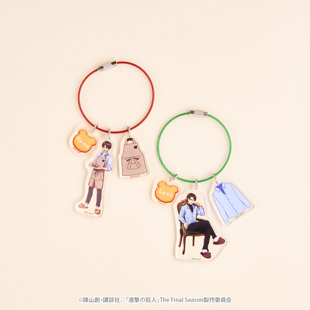 3 o'clock　進撃の巨人　ワイヤーアクリルキーリング（リヴァイ）
