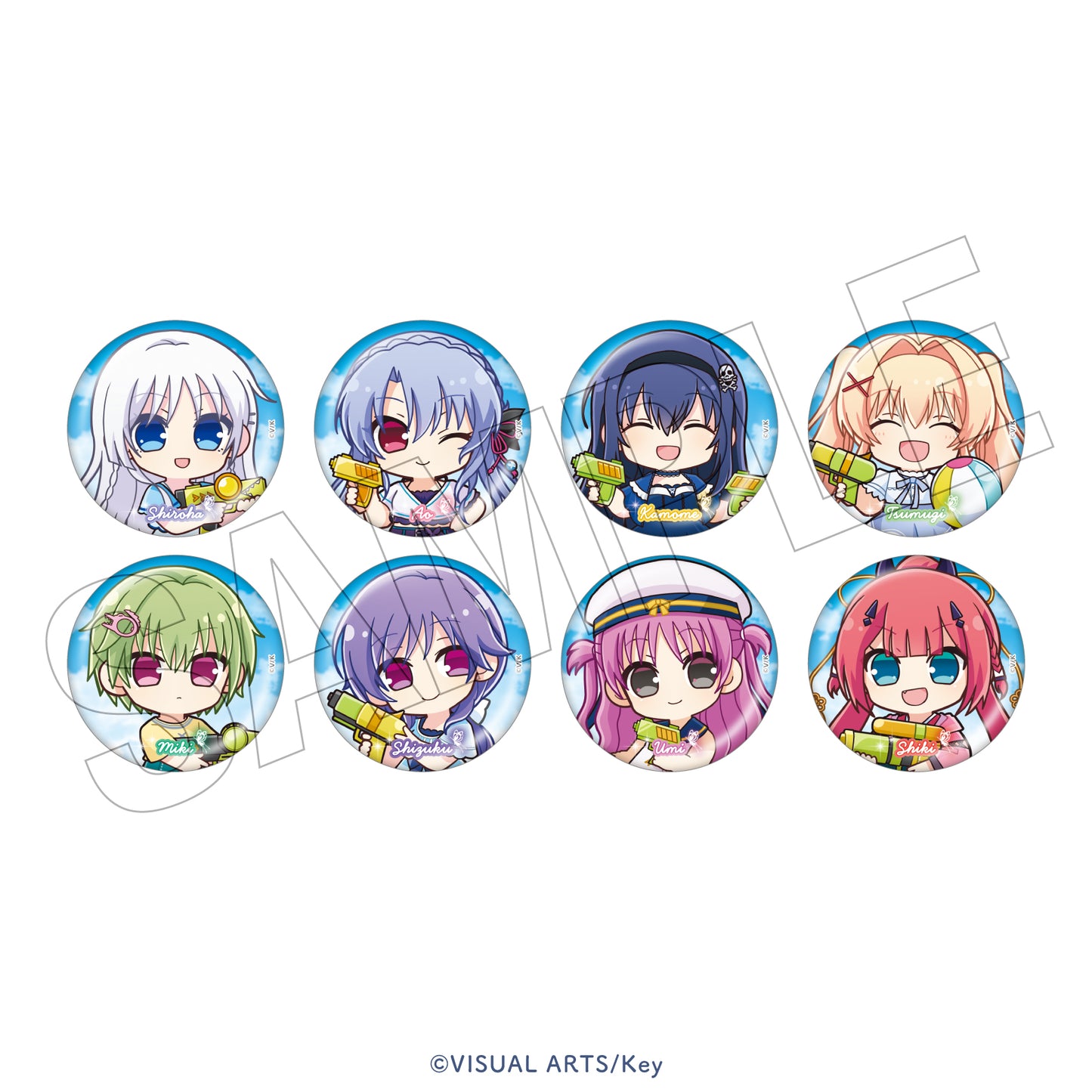 Summer Pockets REFLECTION BLUE　＜水遊び＞　トレーディング缶バッジ（全8種）