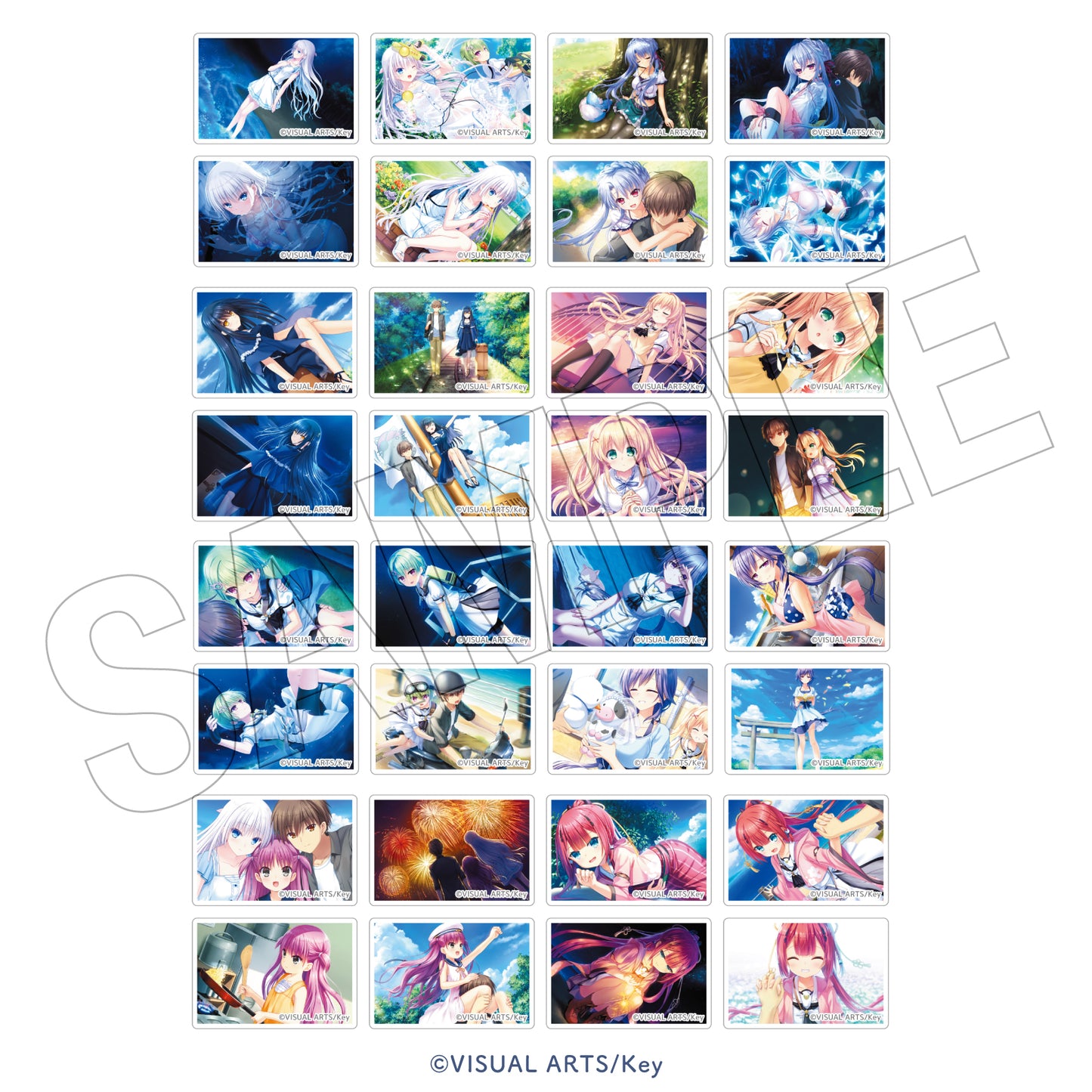 Summer Pockets REFLECTION BLUE　＜水遊び＞　フォトグレイキーホルダー用トレーディングマグネット（全16組）